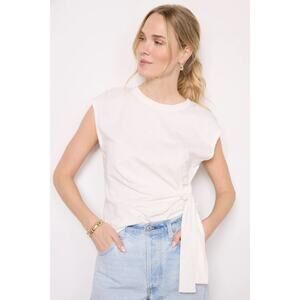 Evereve Piper Side Tie Top Soft White S